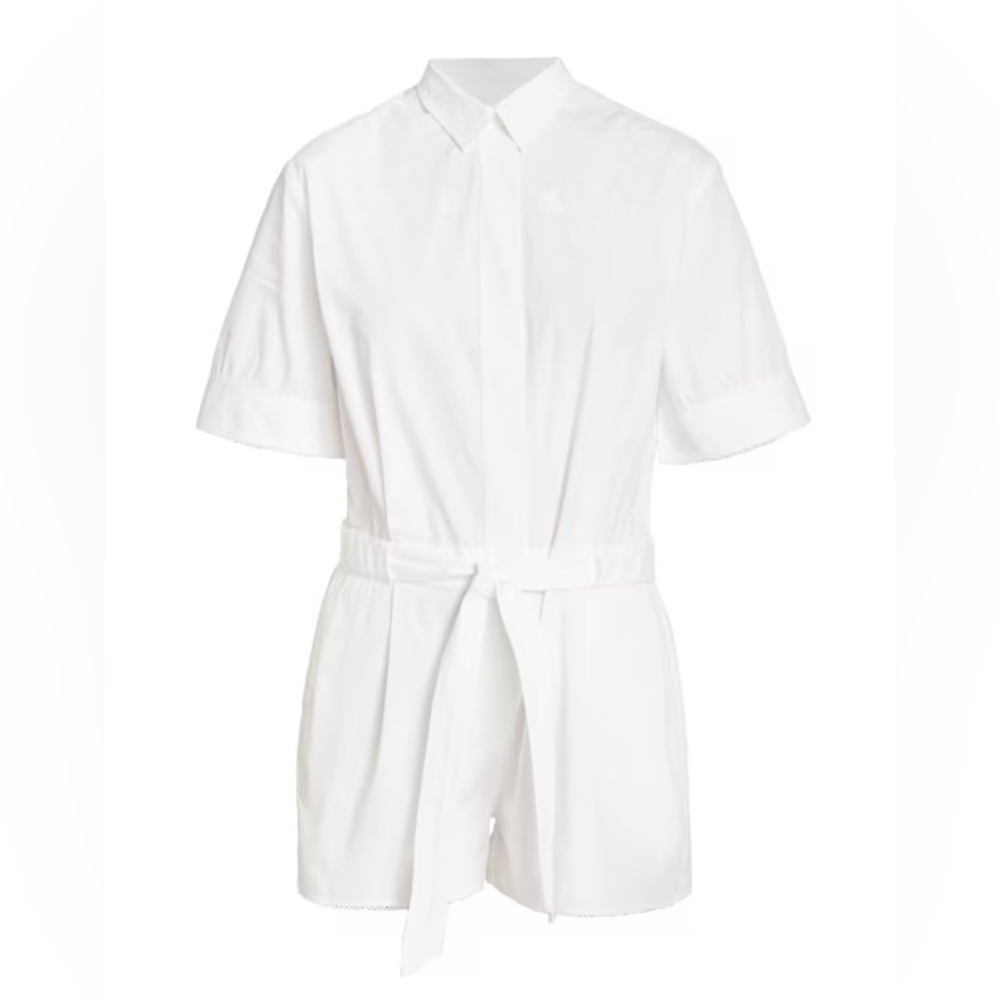 rag & bone (NWT) White Embroidered Button-Up Romper
